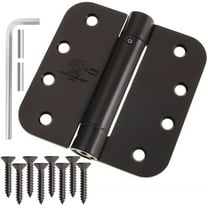Cauldham (2 Pack) Heavy-Duty 4" Self-closing Spring Door Hinge with 5/8" Radius Corners, UL Listed - Oil Rubbed Bronze