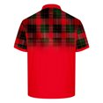 thumbnail image 5 of DDAPJ pyju Men Big and Tall Polos Shirt Short Sleeve Plaid Print Collared Tshirt Regular Fit Casual Golf Shirt Lightweight Business Office Tops Summer Clearance Sales Red M, 5 of 6