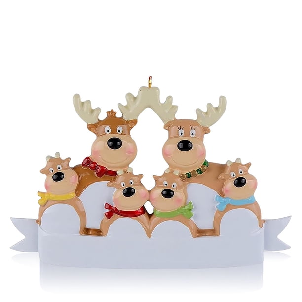 Colgante Feliz árbol de Navidad Adorno en forma de animal Colgante de ventana Festival Decoración de resina, 6 animales Jumpingount AP003824-05
