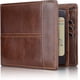 thumbnail image 1 of Cartera plegable Stander de cuero genuino RFID MACHAO para hombre con ventana de identificación y 16 tarjeteros marrón, 1 of 5