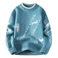 thumbnail image 1 of MIASHUI Chandail à Manches Longues pour Hommes Automne Hiver, Confortable et Décontracté, Bleu, TTTG, 1 of 5