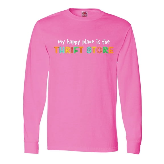 Inktastic My Happy Place is the Thrift Store Long Sleeve T-Shirt