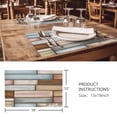 thumbnail image 3 of Placemats 1 Pack, Brown Pink Vintage Woven Placemat, Linen Place Mats for Kitchen/Dining Tables, Retro Farmhouse Elegant Pastoral Washable Table Mats for Party, 3 of 8