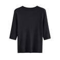 thumbnail image 5 of Kingdiese Womens Half Sleeve For Elbow Length Crew Neck Loose Blouse Summer Casual Lightweight Plus Size 1/2 Sleeve Shirts Mens Pullovers Quarter Zip Sweater, Size M, 5 of 5