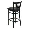 thumbnail image 5 of BizChair 2 Pack Black Vertical Back Metal Restaurant Barstool - Black Vinyl Seat, 5 of 8