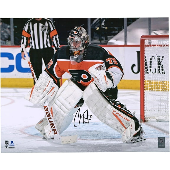 Carter Hart Philadelphia Flyers Autographed 16" x 20" Retro Photograph - Fanatics Authentic Certified