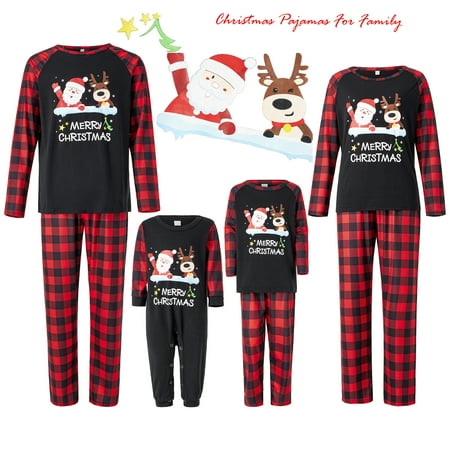 

Sunisery Christmas Pajamas for Family Matching Christmas Pajamas Xmas Classic Plaid Matching Pjs Sets Family Pajamas Sleepwear