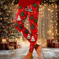 thumbnail image 2 of Fiaer black leggings woemn christmas tree plus size yoga pants slim fit trendy soft high waisted workout trousers Red XL, 2 of 5