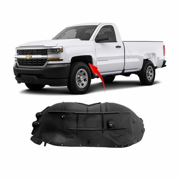 DCP Front Left Driver Side Fender Liner For 2016-2019 Chevrolet Silverado GM1248280