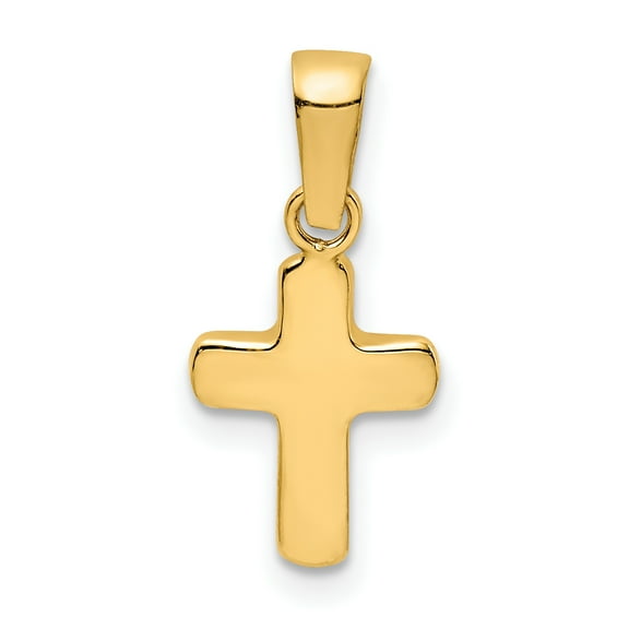 14k Yellow Gold Hollow Polished Hollow Latin Cross Charm Pendant