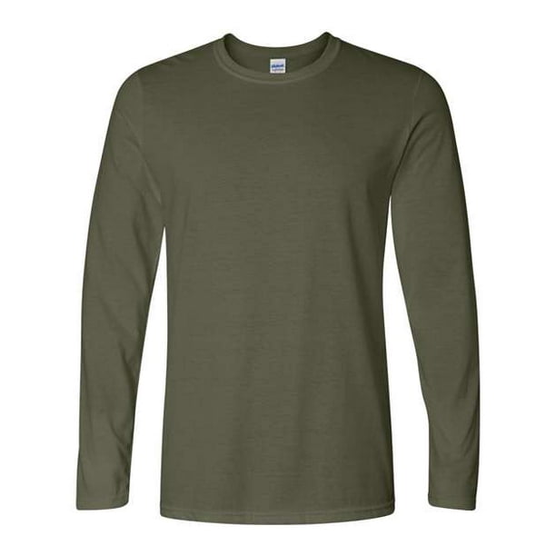 Gildan Hombres 4.5 oz. Camiseta de manga larga SoftStyle G644 -VERDE MILITAR M Gildan 64400