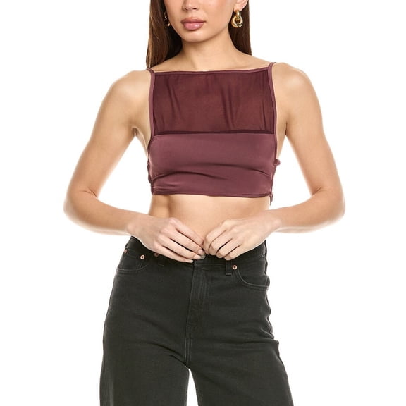 WeWoreWhat womens Square Neck Cami, XXS, Red