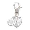 thumbnail image 2 of Delight Jewelry Clear Crystal Heart - Silvertone Clip on Charm with Clear Crystal Drop, 2 of 4