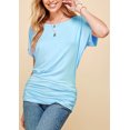 thumbnail image 3 of Made by Johnny Women's Dolman Drape Top with Side Shirring S AQUA, 3 of 6