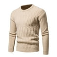 thumbnail image 4 of ZKCCNUK Men's Spring And Autumn New Youth Men's Knitwear Slim Fit Round Neck Pullover Sweater Casual Solid Color Bottoming Shirt Large Size Sweater, 4 of 5