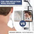 thumbnail image 6 of MIRRORVANA Real Glass Hanging Fogless Shower Mirror - Distortion-Free & Adjustable Swivel Hook for Effortless Shaving - Fill Back Chamber/Reservoir with Hot Water for Anti-Fog Effect (8" x 7", Black), 6 of 7