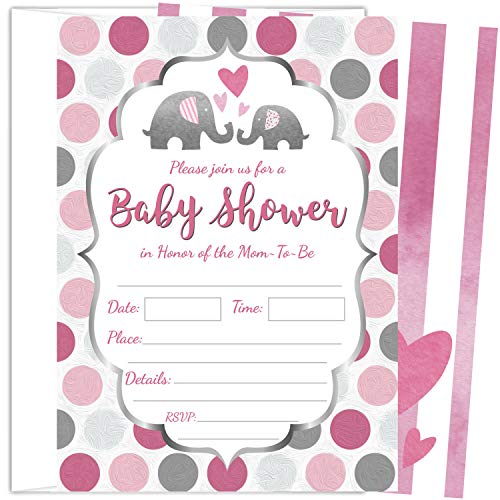 pink elephant invitations