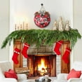 thumbnail image 3 of Merry Christmas Decorations Wreath, Merry Christmas Buffalo Plaid Hanging Sign Rustic Wooden Holiday Decor for Front Door Porch Home Window Wall Farmhouse Indoor Outdoor Decorations, 3 of 7