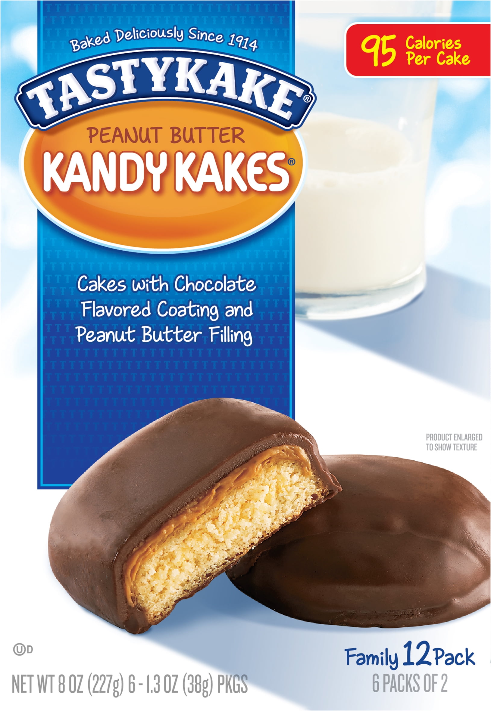 Tastykake Peanut Butter Kandy Kakes, Chocolate Coating, Peanut Butter