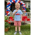 thumbnail image 5 of BemeyourBBs Toddler Baby Boy 4th of July Outfit Patriot Independent Day Clothes Letter Truck Embroidery Short Sleeve T Shirt Elastic Waist Plaid Shorts Set Fourth of July 2 Piece Summer Outfit, 5 of 9