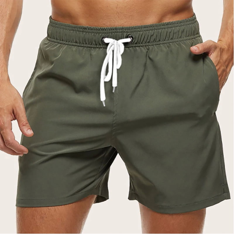 Short de Bain d Ete pour Homme Short de Plage a Sechage Rapide avec Poches Laterales et Doublure en Maille Maillot de Bain Maillot de Bain Armee Vert