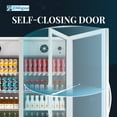 thumbnail image 4 of Chingoo 38'' Commercial Beverage Refrigerator with Glass Door, 17 Cu.ft Commercial Display Fridge with Adjustable Shelves Silver, 4 of 9