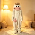 thumbnail image 5 of HaCpiu Big Mouth Monster Onesie Fun with Shoes, Mini Froggie Pajamas Funny Goofy Onesies Character Jumpsuit, Cozy Hooded Fleece Sleepwear Loungewear Theme Party Holiday Halloween Outfit, 5 of 8