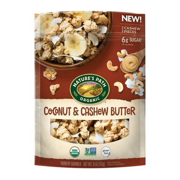 Nature's Path Organic, Granola, Gluten Free, Coconut and Cashew Butter, 11 oz Pack Of 8