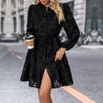 thumbnail image 4 of Retro Party Elegant Lace Long-Sleeved Dress, 4 of 5