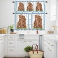 thumbnail image 3 of Brown Bears Kitchen Curtains Valances and Tiers Set of 3 Yellow Flower Bee Blue Border Striped Animal Tier Curtains and Valance with Rod Pocket for Small Windows, 27.5"x24", 3 of 9