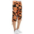 thumbnail image 3 of X RAY JEANS Mens Belted 18" Inseam Below Knee Long Cargo Shorts, Orange Camo, 33, 3 of 5