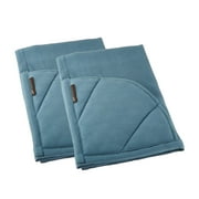 Rachael Ray Moppine Towel,2pk - 2-in-1 Kitchen Towel and Pot Holder with 2 Heat Resistant Pockets to Grip Hot Cookware, Bakeware, Absorbent Kitchen Towels Perfect for Drying Dishes & Hands, Smoke Blue