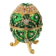 thumbnail image 4 of Green Enamel Easter Egg Jewelry Box Wedding Storage Container, 4 of 6