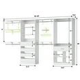 thumbnail image 3 of Homieasy Walk-in Closet Organizer System set with 5 Wooden Drawers and 4 Hanging Rods, 4 Cubby Storage & Shelves, Space-Saving Tower Wardrobe for Large Closets,White, 3 of 6