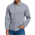 thumbnail image 2 of QHRMKOG Golf Polos for Men Hiking Quick Dry Full-Length Sleeve Collared Polo Shirts Casual Loose Fit Button Golf Shirt Lightweight Shirt Gray 2XL, 2 of 8