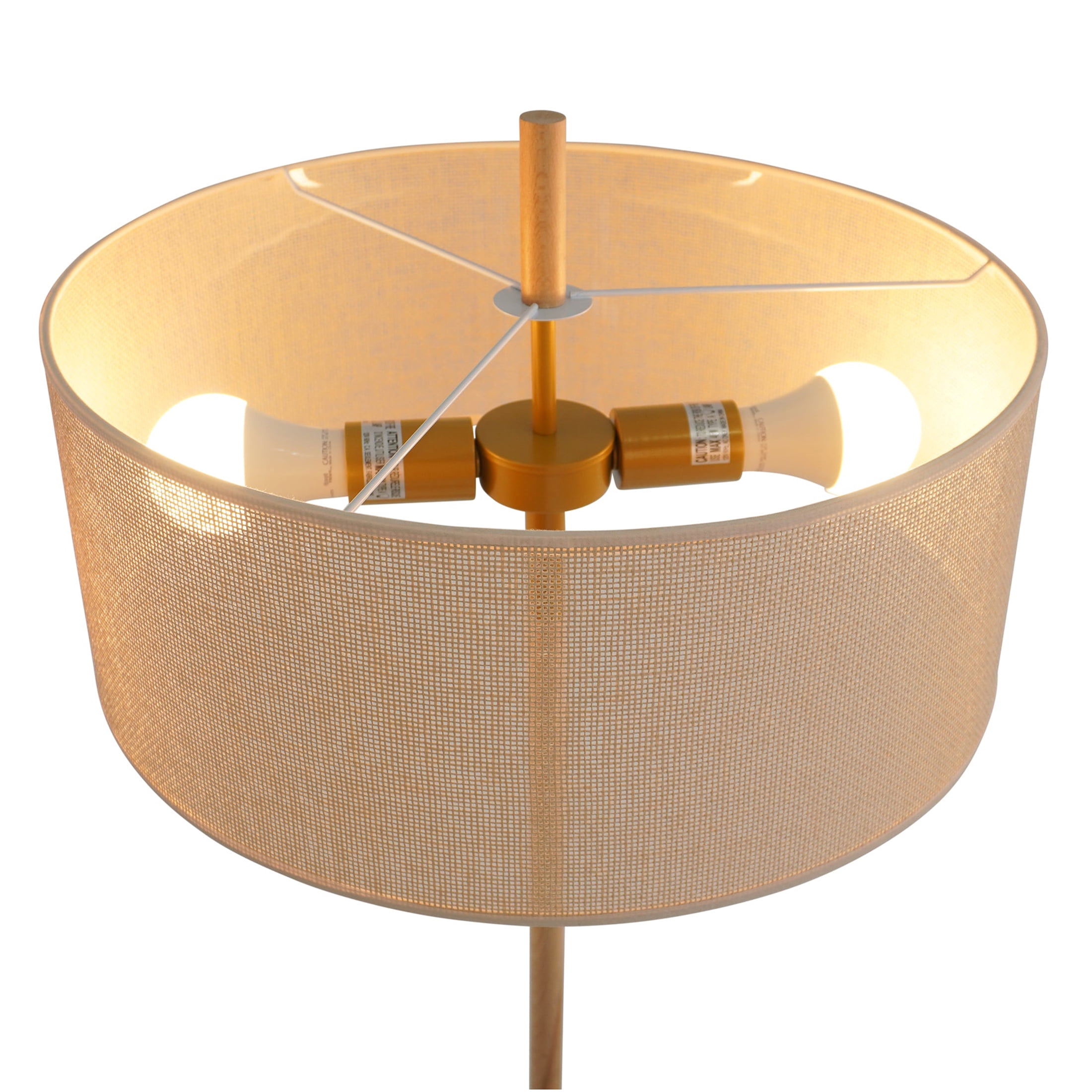JERFIT Modern Oak Wood Floor Lamp with Upward Shade for Ambient Living Room and Bedroom Lighting