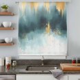 thumbnail image 5 of Modern Teal Gold Sheer Curtains 63 Inches Long, Abstract Geometric Lines Light Filering Curtains, Breathable Simi Curtain Privacy Drapes for Living Room Bedroom Lightweight Window Treatment, 5 of 9