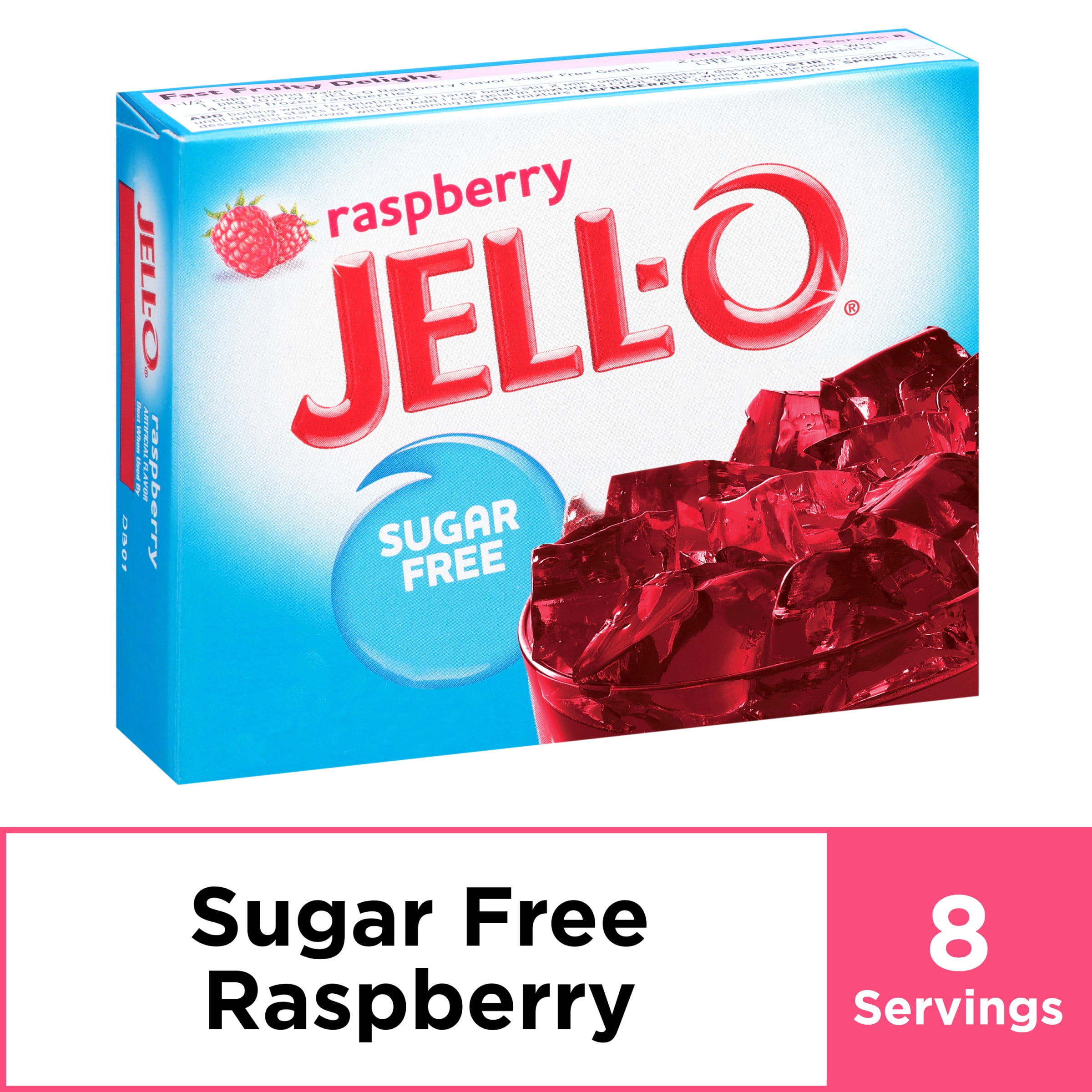 Jell O Sugar Free Raspberry Instant Gelatin Mix 0 6 Oz Box Walmart Com Walmart Com