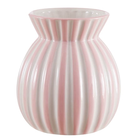Mainstays Pink Striped Ceramic Vase