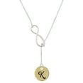 thumbnail image 1 of Delight Jewelry Goldtone Large Disc Letter - K - 3/4'' Silver tone Elegant Infinity Lariat Necklace, 1 of 4
