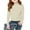 Beige, variant on YunPes Girl's Cute Ruffle Mock Neck Sweaters Casual Plain Long Sleeved Ribbed Knit Sweater Fall Winter Base Layer Pullover Tops