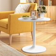 thumbnail image 5 of Hyxoo Round Bistro Table, Height Adjustable Bar Height Cocktail Table, High Top Pub Table Snack Table with Heavy-Duty Metal Base for Home Bar, Dining Room, Restaurant，White, 5 of 9