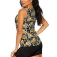 thumbnail image 3 of Xecao Excavator At Work print women's scoop neck, loose-fit workout tank tops for the gym., 3 of 9