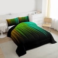 thumbnail image 3 of jejeloiu Minimalist Geometric Artwork Full Size Comforter Sets,Green Orange Black Bedding Sets For Kids Reversible 3pcs, 3 of 8