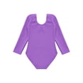 thumbnail image 4 of Yruioon Kids Girls Ballet Dance Leotard Long Sleeve Fleece-Lined Bodysuit Costume Gymnastic Yoga Purple 180, 4 of 7