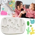 thumbnail image 2 of XKHBDL Cactus Silicone Fondant Mold Cacti Sugarcraft Chocolate Candy Mold Cupcake Cake Decorating Tools Polymer Clay Mold, 2 of 9