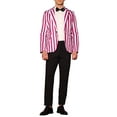 thumbnail image 2 of INSPIRE CHIC Men's Blazers Striped Pattern One Button Notach Lapel Collar Coat M Red White, 2 of 6