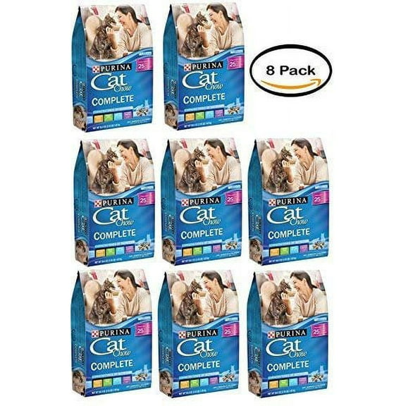 Pack of 8 - Purina Cat Chow Complete Cat Food 3.15 lb. Bag