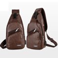 thumbnail image 3 of Stylago Leather Crossbody Sling Backpack for Women Men Vintage Leather Chest Bag Hiking Daypack Work Shopping Shoulder Purse Brown, 3 of 4