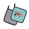 thumbnail image 2 of Caroline's Treasures Mini Miniature Pig Blue Check Pair of Pot Holders, 2 of 3